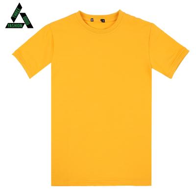 China Anti-wrinkle 2020 Custom T-shirt OEM Logo Cotton Solid Color Summer Mens Factory Simple Yellow Blank T-shirt for sale