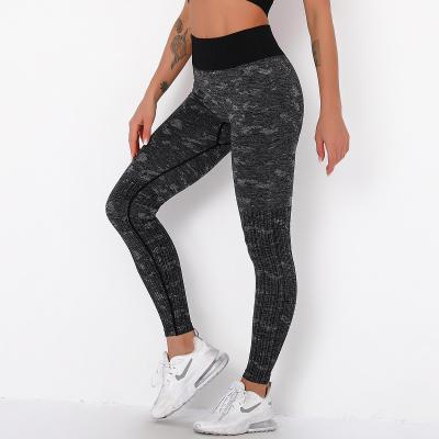 China Breathable EU/USA Women Gym Yoga Pants Seamless Sublimation Printing Ladies Fitness Yoga Pants High Legs Custom Size for sale