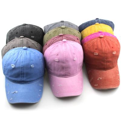 China Custom Logo Embroidery Wholesale Vintage Cap style COMMON cotton washed hats for man sports covers custom made baseball cap for sale