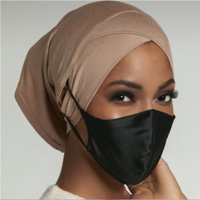 China Female Underscarf Hijabs Cotton Hijab RTS Headscarf Turban Hood Inner Front Breathable Muslim Snap Inner Cross Inner for sale