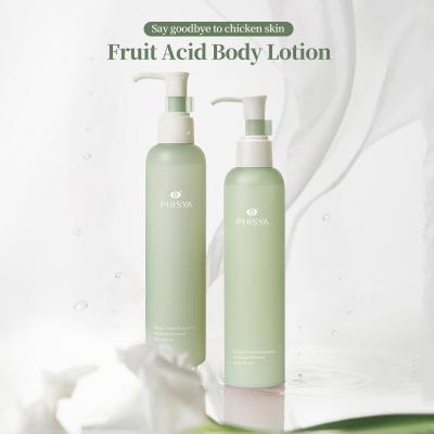 China Custom Organic Skin Revitalizer Remove Spots AHA Body Cream Exfoliating Moisturizing Milk Whitening Body Lotion Skin For Black Skin for sale