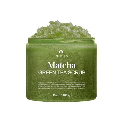 China Polish Organic Exfoliator Body Matcha Green Tea Body Scrub Exfoliator With Dead Sea Salt Sugar Scrub Multi Purpose Body And Facial for sale