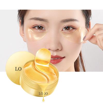 China 24K Gold Private Label Eye Anti-Wrinkle Gel Hydrogel Anti Aging Pads Crystal Collagen Eye Mask Under Eye Patch for sale