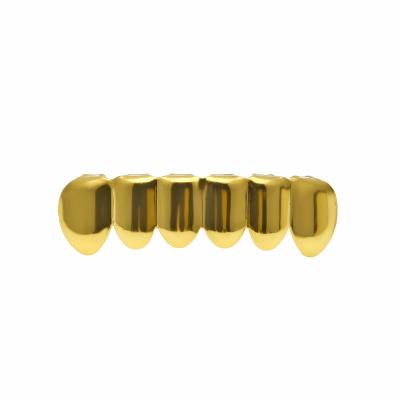 China Comfort Fit Upper Lower Teeth Grillz Real Gold Plated Punk Teeth Say Gold Dental Lip Grillz For Women Men Body Jewelry for sale