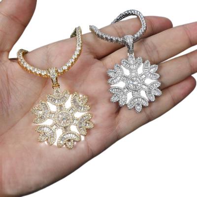 China Real Zircon Snow Gold Rope Chain Or Pendant Necklace Lead Free Nickel Free Chains Cheap Hip Hop Jewelry for sale