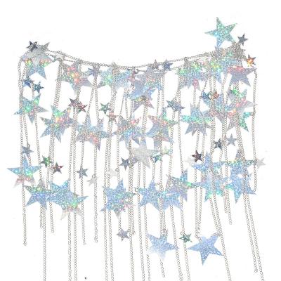 China Pretty Shooting Star Tassel Belly Skirt Sexy Waist Chain Dancing Sexy Pendant Accessories For Dancing for sale