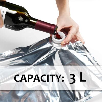 China Custom Security 1L, 3L, 4L, 5L Aluminum Foil Valve Bib Plastic Bag In Box Spout Bag In Box For Red Wine Valve Sprung Bags for sale