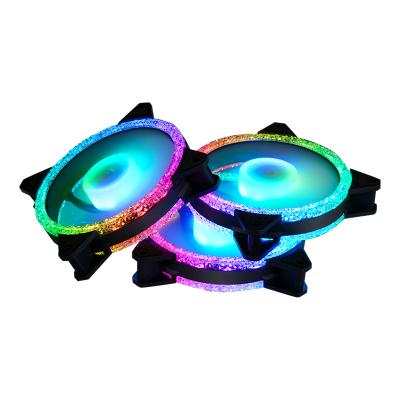 China Computer Case Triple Ring Auto F011 Led Cooler 12V 90Mm 140Mm Gaming Case RGB Splitter For 120Mm Computer PC Fan for sale