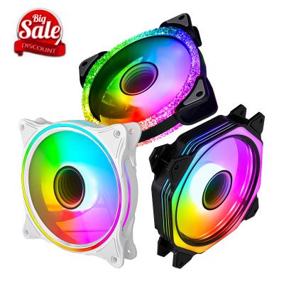 China Computer Case Ready To Ship 12CM RGB Control RGB Color Changing LED Symphony Cooling Computer Mute Fan for sale