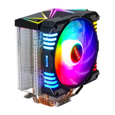 China Heat Pipe Cooler Hot Tower 4pin Computer Case Sales 4 CPU Fan With Colorful LED Light for sale