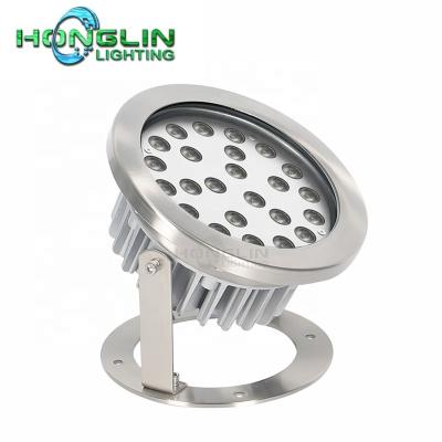 China Theme Park Fountain Pool Lamp Led Underwater Light 24W IP68 Outdoor Waterproof Stainless Steel RGB for sale