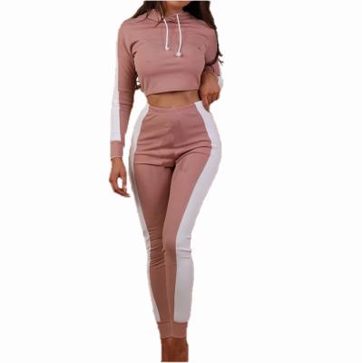 China Two-Piece Hoodie Anti-Shrink Shorts Set Women Clothing Hoodie Sweatshirt Crop Top And Skinny Pants Jogging Suit Fitness Workout Clothing for sale