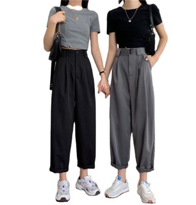 China FB Anti-Wrinkle Pants FB Style Basic Minimalist Leisure Ladies Wide-leg Summer Popular Women's All-match Pants Ankle-Length Pants for sale