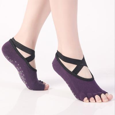 China Hot Selling Breathable Open Toe Yoga Socks Non Slip Yoga Socks For Women Pilates Grip Socks for sale