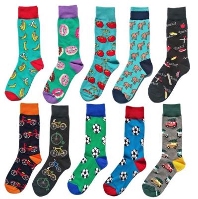 China QUICK DRY custom made high quality men's men's high quality MOQ pac stockings bicycle pattern fashion fashion crew happy funny socks for sale