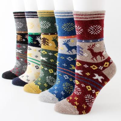 China Winter Sustainable Warm Thick Wool Animal Christmas Socks For Women for sale