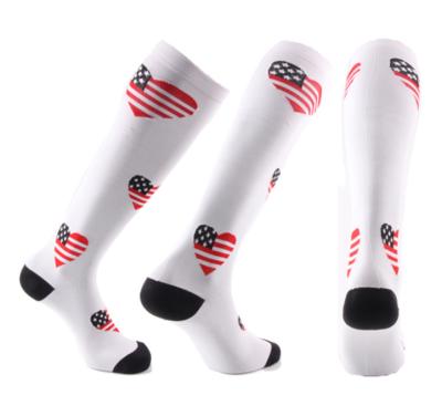 China KANGYI Antibacterial Knee High Spandex Nylon Compression Women Custom Novelty Socks for sale