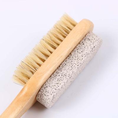 China Viable Wholesale Professional Short Bristle Handle Pumice Brush Double Sided Finger Scrub Cleaning Brush for sale