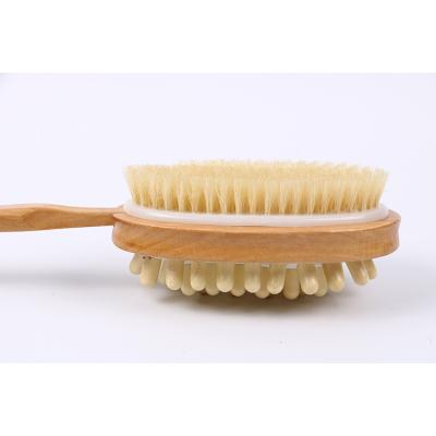 China Hemu Vegan Bristle Natural Natural Bamboo Bristle and Long Wooden Handle Whole Body Bath Dry Brush for Women for sale