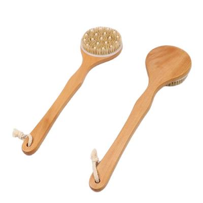 China All Round High Quality Natural Wooden And Wash Large Round Head Massage Bath Brush Bath Body Brush With Boar Bristle for sale