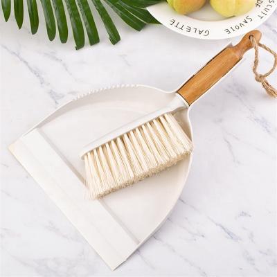 China Floor Cleaner Professional Home Cleaning Tools China Brooms Supplier Custom Small PET Stiffen Bamboo Brushes And Dustpan Set For Table Office Window for sale