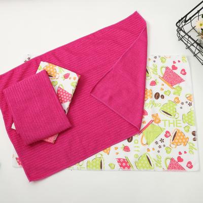 China Viable Wholesale Custom Kitchen Cloth Dish Drying Towel 30*30 400gms Microfiber Towel Cleaning Cloth for sale