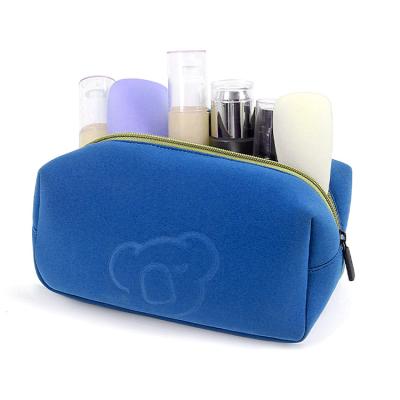 China Durable Soft Waterproof Neoprene Make Up Bag Cosmetic Pouch , Zipper Closure Neoprene Cosmetic Bag Pouch for sale