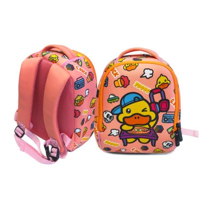 China Custom Unique High Quality Waterproof Cartoon Design Polyester Neoprene Kids Backpack for sale