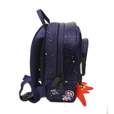 China New Waterproof Sublimation Printing Neoprene Kids Breathable School Backpack Bag In Space Suit Design for sale