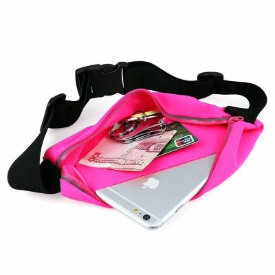 China Customized Raincoats Waterproof Slim Reflective Lycra Zipper TPU Running Belt Waist Pack for sale