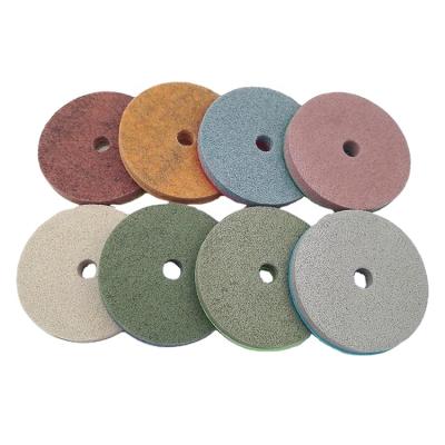 China 4 Inch Diamond Foam Granite Marble Stone Quartz Pad Softer Brown Polishing Pads Sponge Fine 15cm Flooring Stones Terrazzo Flooring for sale