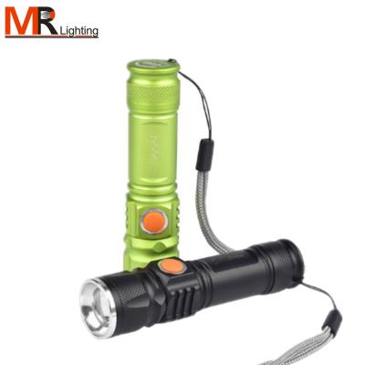 China Camping Led Torch 800 Lumens Zoomable Waterproof USB Flashlight Rechargeable LED Flashlight Free Light Flashlight for sale