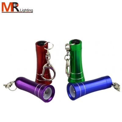 China Aluminum Alloy Mini LED Flashlight Torch Clip Key Chain 1LED Camping Lamp Increasing Hook Key Chain Flash Light for sale