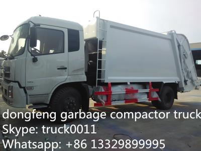 China Dongfeng 4X2 LHD 10tons Compress Garbage truck for sale, best price dongfeng diesel 210hp/180hp garbage compacted truck for sale