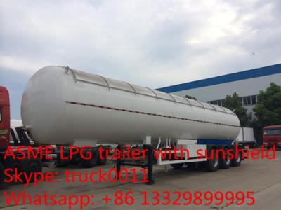 China factory direct sale 56,000L lpg gas tanktrailer , high quality 23.5ton propane gas trailer with aluninum cover for sale for sale