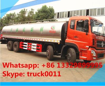 China hot sale 25,000L fresh milk tank truck,Dongfeng tianlong 8*4 25m3 stainless steel milk tank delivery truck for sale for sale