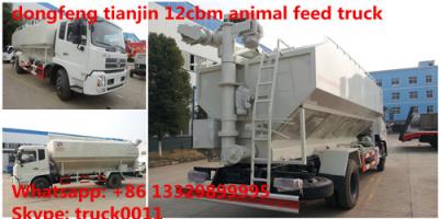 China dongfeng 4*2 LHD 170hp 12cbm bulk feed delivery truck for sale, farm-oriented and livestock feed pellet transportd truck for sale