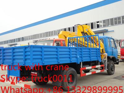 China factory direct sale best price CLW truck with boom crane, Hot sale dongfeng 170hp 6tons truck with folded crane for sale