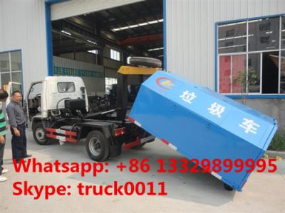 China 2020s new Dongfeng 95hp 5cubic small hook arm garbage truck for sale,best price CLW brand hook lift garbage truck for sale