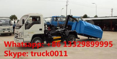 China dongfeng brand 4*2 LHD mini hydraulic arm trash truck for sale, hot sale factory price forlandhook lift garbage truck for sale