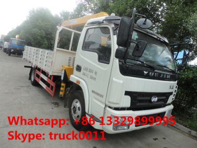 China high quality and competitive price 4*2 3.5ton telescopic truck mounted crane for sale,  yuejin 3.5tons truck with crane for sale