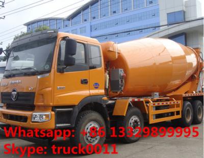 China Foton LHD Euro 3 8*375hp 16cbm cement mixer truck for sale, factory sale 8*4 heavy duty  mixer drum mounted on truck for sale