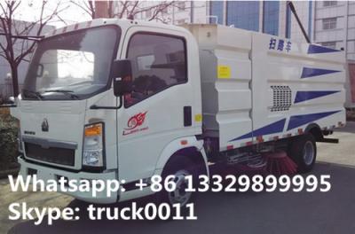 China HOWO light duty 3tons road sweeping vehicle for sale, factory direct sale best price HOWO brand street sweeper truck for sale