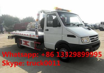 China 2020s IVECO 4*2 LHD 3tons wrecker tow truck for sale, factory sale best price IVECO brand diesel  flatbed towing truck for sale