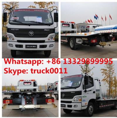 China BEST PRICE FOTON AUMARK road recovery truck tow truck for sale, factory direct sale FOTON 4*2 LHD Flatbed towing truck for sale