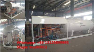 China China 5tons mobile skid lpg gas plant for sale, 2500gallons skid-mounted propane gas refilling station for gas canister for sale