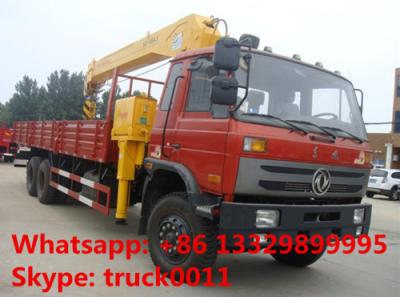 China factory sale best price dongfeng 6*4 LHD 8-12tons truck with crane, hot sale dongfeng 210hp diesel truck mounted crane for sale