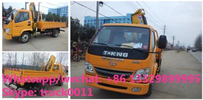 China China best price T-KING 4*2 2.5Tons cargo truck with crane for sale, factory direct sale price dump ttruck mounted crane for sale