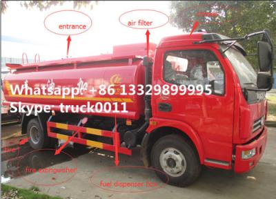 China Dongfeng xiaobawang diesel 95hp 5000 liter mobile refueling trucks, factory sale best price dongfeng 5m3 oil tank truck for sale