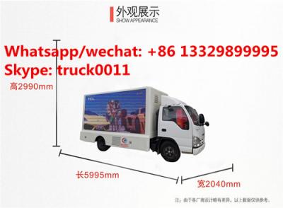 China Japan ISUZU brand 98hp diesel P6/P8 mobile LED billboard advertising truck for sale, hot sale ISUZU LED screen vehicle for sale